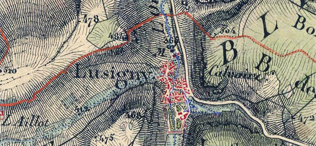 Carte d'état major au 19ème siècle - Lusigny-sur-Ouche